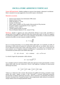 Sistema massa-molla: metodo dinamico con sistema di misura on-line