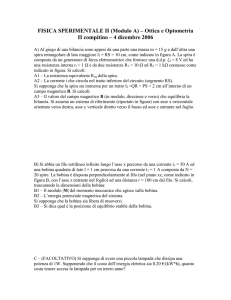 FISICA SPERIMENTALE II (Modulo A) – Ottica e Optometria