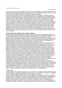 Subacquea è salute