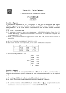 prova scritta di statistica aziendale