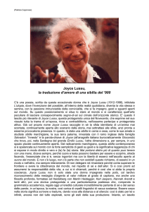 (Patrizia Caporossi) Joyce Lussu, la traduzione d`amore di una