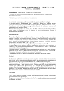 il prelievo laparoscopico di rene da donatore vivente per trapianto