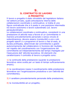 9. il contratto di lavoro a progetto