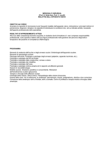 OBIETTIVI del CORSO - Facoltà di Medicina e Chirurgia