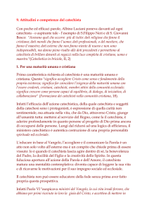 Attitudini e competenze del catechista