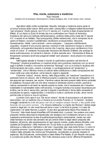 Vita - Morte - Eutanasia - Medicina - Area
