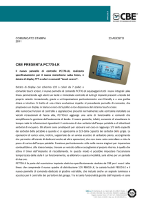 COMUNICATO STAMPA 23 AGOSTO 2011 CBE PRESENTA
