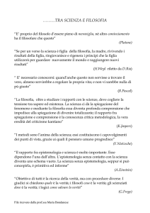 ………TRA SCIENZA E FILOSOFIA