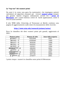 La “top ten” dei numeri primi