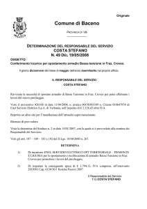 Provincia di ______ Determinazione del responsabile del servizio N