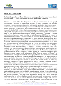 COMUNICATO STAMPA La Radiodiagnostica del Meyer si