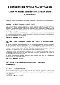 I CONCERTI DI APRILE ALL`ESTRAGON LINEA 77, MOTEL