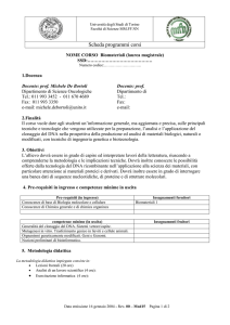 Insegnamenti fornitori - Corso di Laurea Magistrale in Scienza dei