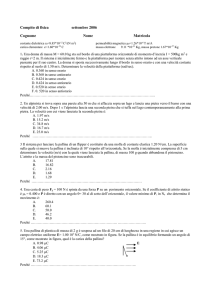 Compito di fisica settembre 2006