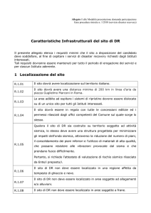 Allegato 1 : Caratteristiche Infrastrutturali del sito di DR