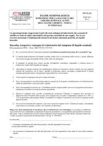 Istruzioni e questionario per l`esame del liquido seminale