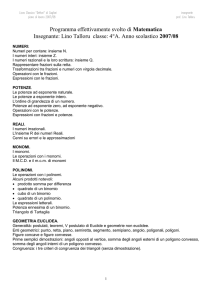Programma di matematica effettivamente svolto