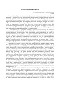 Eucaristia: dal noto al conosciuto