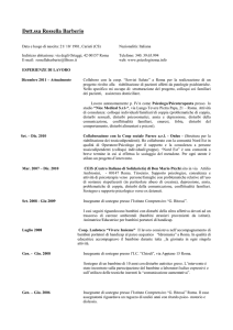 Dott.ssa Rossella Barberio Data e luogo di nascita: 21/ 10/ 1981