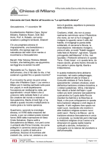 Intervento all`incontro su "La spiritualità ebraica