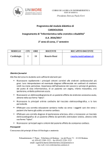 programma dettagliato del modulo - Corso di Laurea in Infermieristica