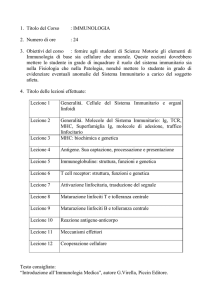 1. Titolo del Corso : IMMUNOLOGIA