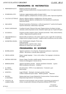 PROGRAMMA ESAME- MATEMATICA – 3E – Cavour