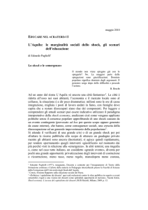 l`Aquila: le marginalità sociali dello shock, gli scenari dell`educazione