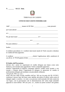 ordinanza di delega delle operazioni di vendita