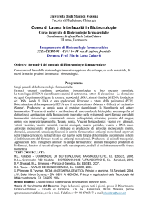 c.i.biotecnologie fa.. - Facoltà di Medicina e Chirurgia di Messina