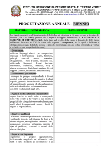 progettazione annuale – biennio