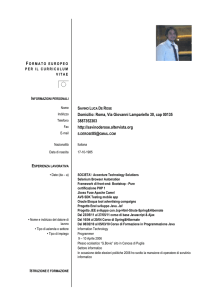 Formato europeo per il curriculum vitae Informazioni personali
