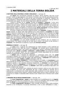 I materiali della terra solida
