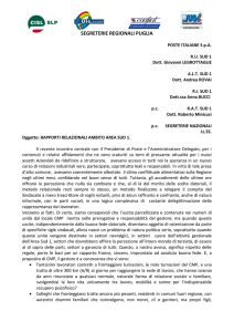 SEGRETERIE REGIONALI PUGLIA POSTE ITALIANE S.p.A. R.U.