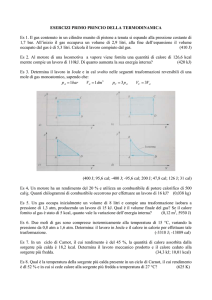 ESERCIZI PRIMO PRINCIO DELLA TERMODINAMICA