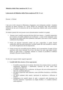 Didattica della Fisica moderna B (20 ore) Laboratorio di Didattica