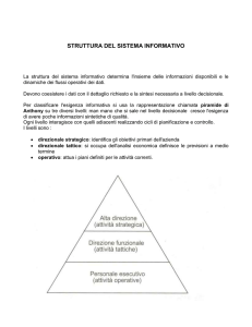 STRUTTURA DEL SISTEMA INFORMATIVO La struttura del sistema