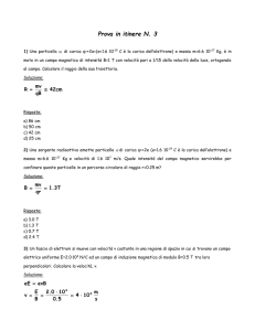 Una particella a, di carica q=2e= (e=-1