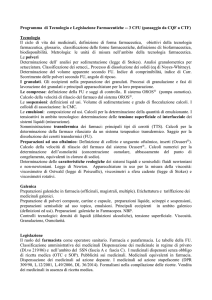 Programma di Tecnologia e Legislazione Farmaceutiche
