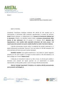 Roma lì A TUTTE LE AZIENDE AGROALIMENTARI DELLA