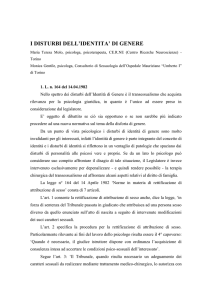 i disturbi dell`identita` di genere