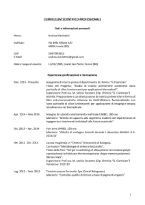 CURRICULUM VITÆ - Dipartimento di Chimica "G. Ciamician"
