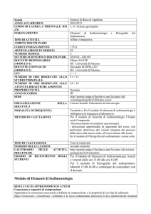 Essere in grado di: classificare sedimenti e rocce sedimentarie