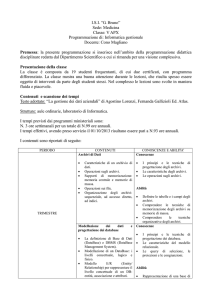 I.S.I. “G. Bruno” Sede: Medicina Classe: V APX Programmazione di