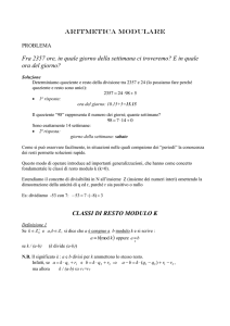 ARITMETICA MODULARE