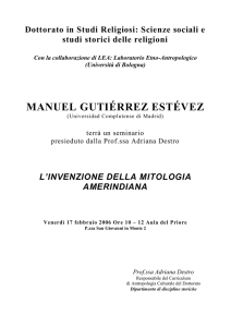 Dottorato in Studi religiosi: Scienze sociali e studi storici delle religioni