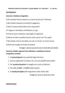 PROVE IN USCITA - ITALIANO – classe Quinta