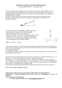 1) Un corpo di massa m1= 1 kg di muove su un piano orizzontale