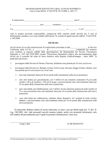 Dichiarazione sostitutiva atto notorio