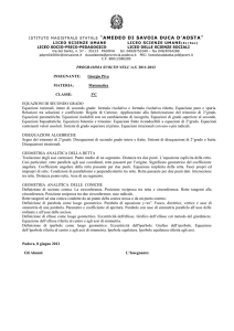 Matematica - Liceo Duca D`Aosta